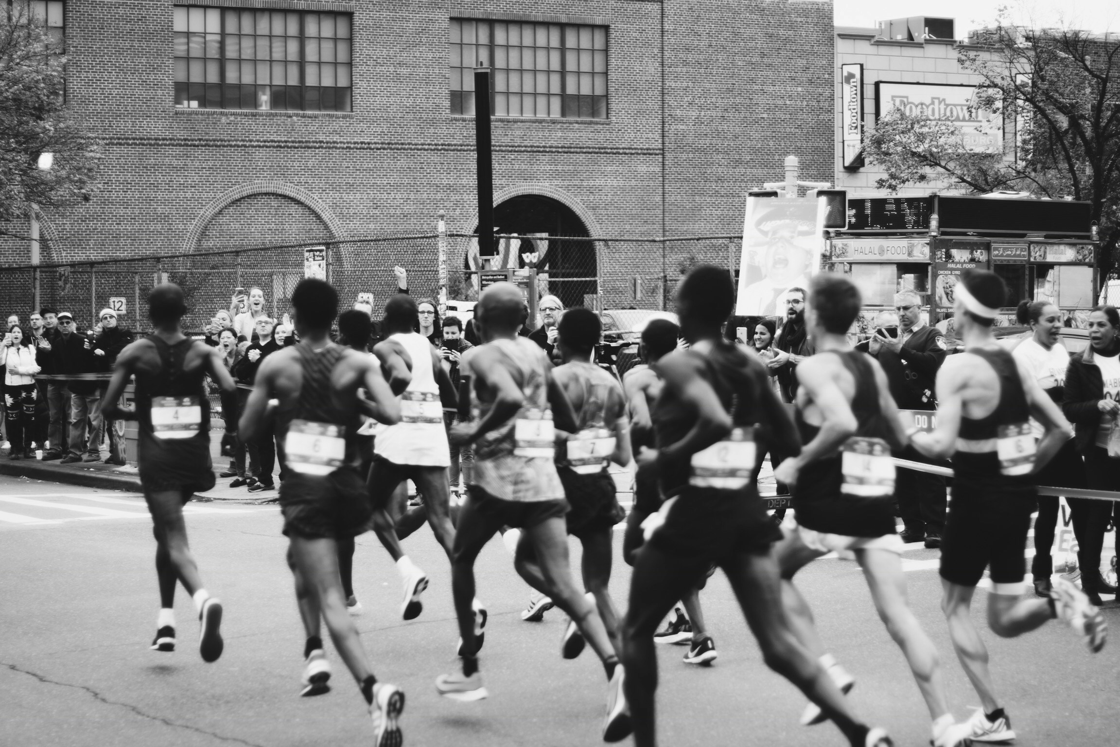 marathon-runners Marathon runners in black and white photograph.